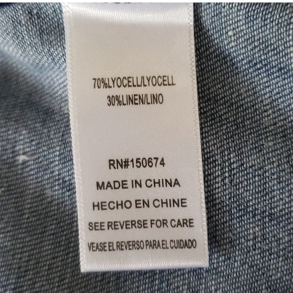 Billy T "Peace and Love" Denim Shirt NWT Medium - Picture 5 of 8